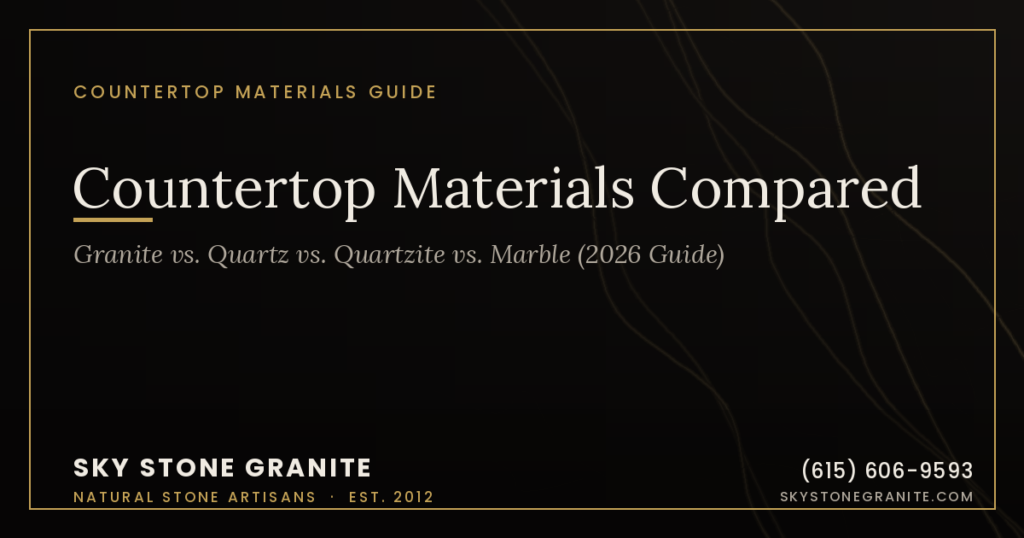 Countertop Materials Compared: Granite vs. Quartz vs. Quartzite vs. Marble (2026 Guide)